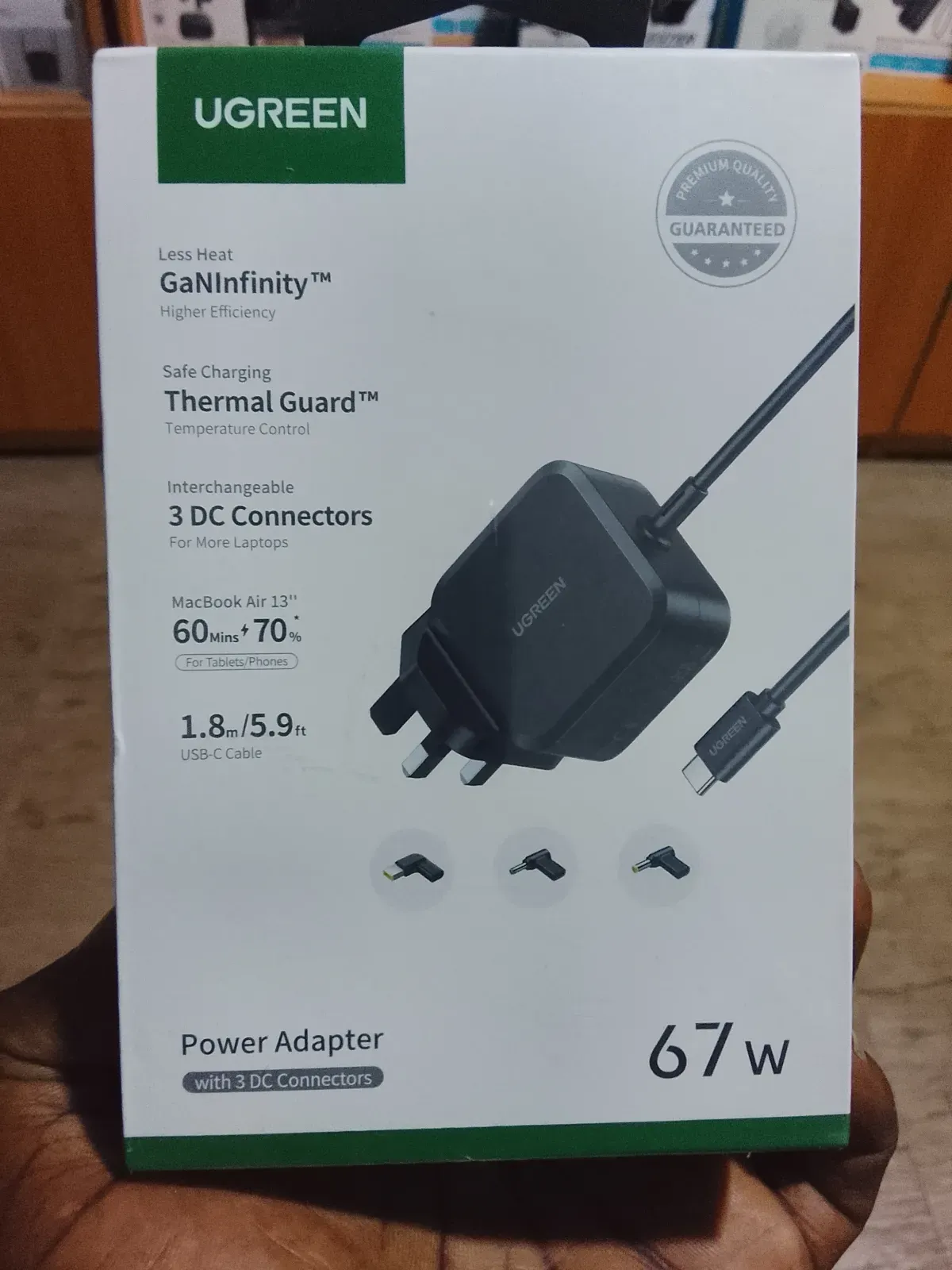 67w Charger With 3 Dc Connector Gan
